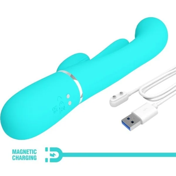 Shania Triple Rabbit Multifunktionsvibrator 3 in 1 Blau von Pretty Love kaufen | Fesselliebe