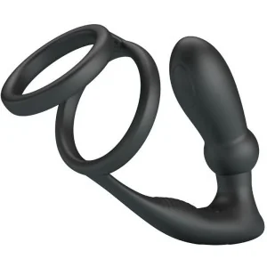Emoni Penisring + Anal Plug 12 Vibrationen Schwarz von Pretty Love kaufen | Fesselliebe