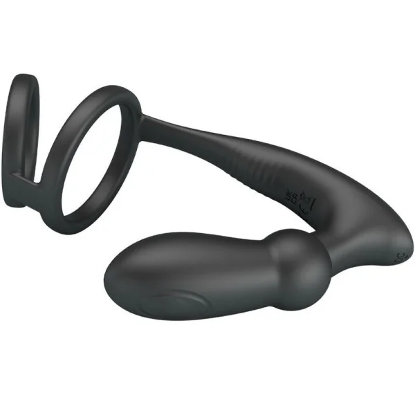 Emoni Penisring + Anal Plug 12 Vibrationen Schwarz von Pretty Love kaufen | Fesselliebe