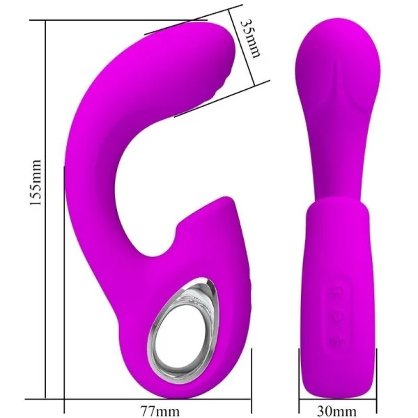Sibel Sibel G-Spot Vibrator + Klitoris-Stimulator 10 Vibrationen Lila von Pretty Love kaufen | Fesselliebe