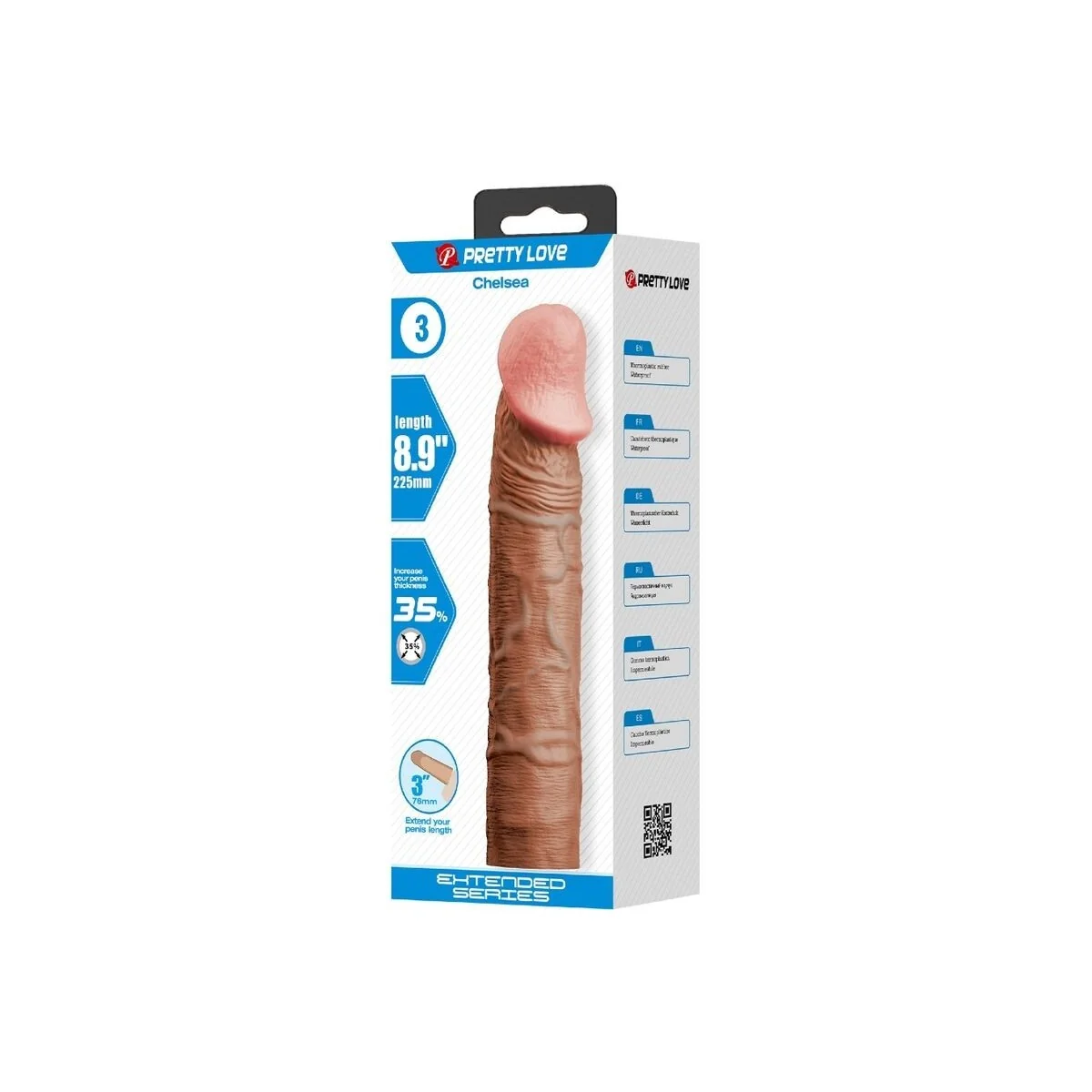 Chelsea Penishülle mit 7,6 cm Verlängerung Mulatte von Pretty Love kaufen | Fesselliebe