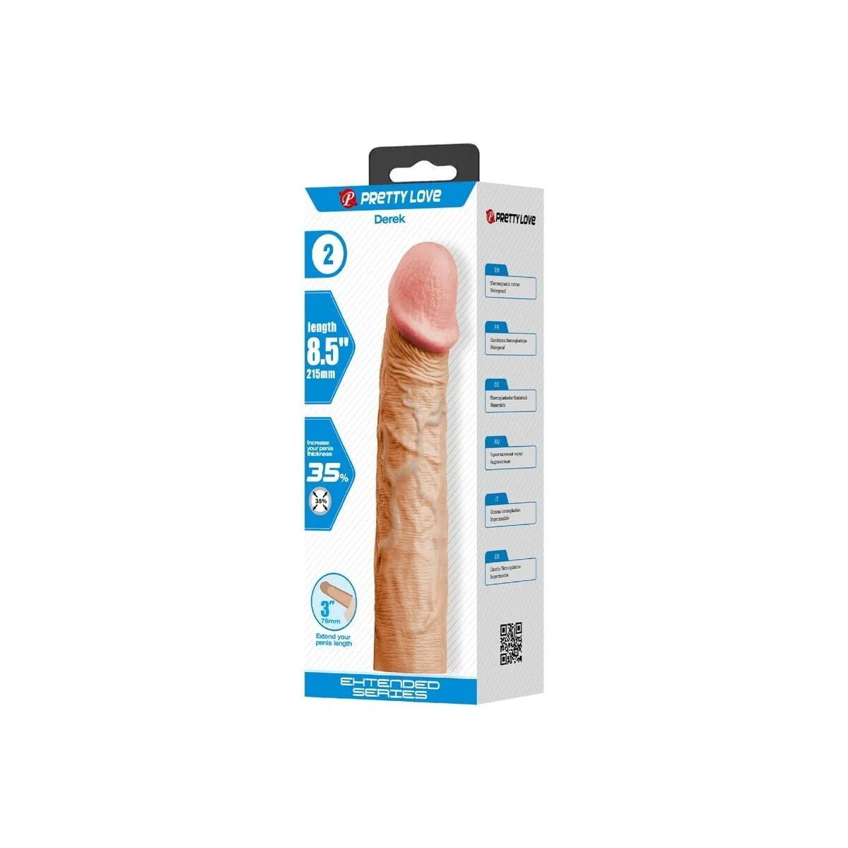 Derek Penishülle mit 7,6 cm Verlängerung Fleisch von Pretty Love kaufen | Fesselliebe