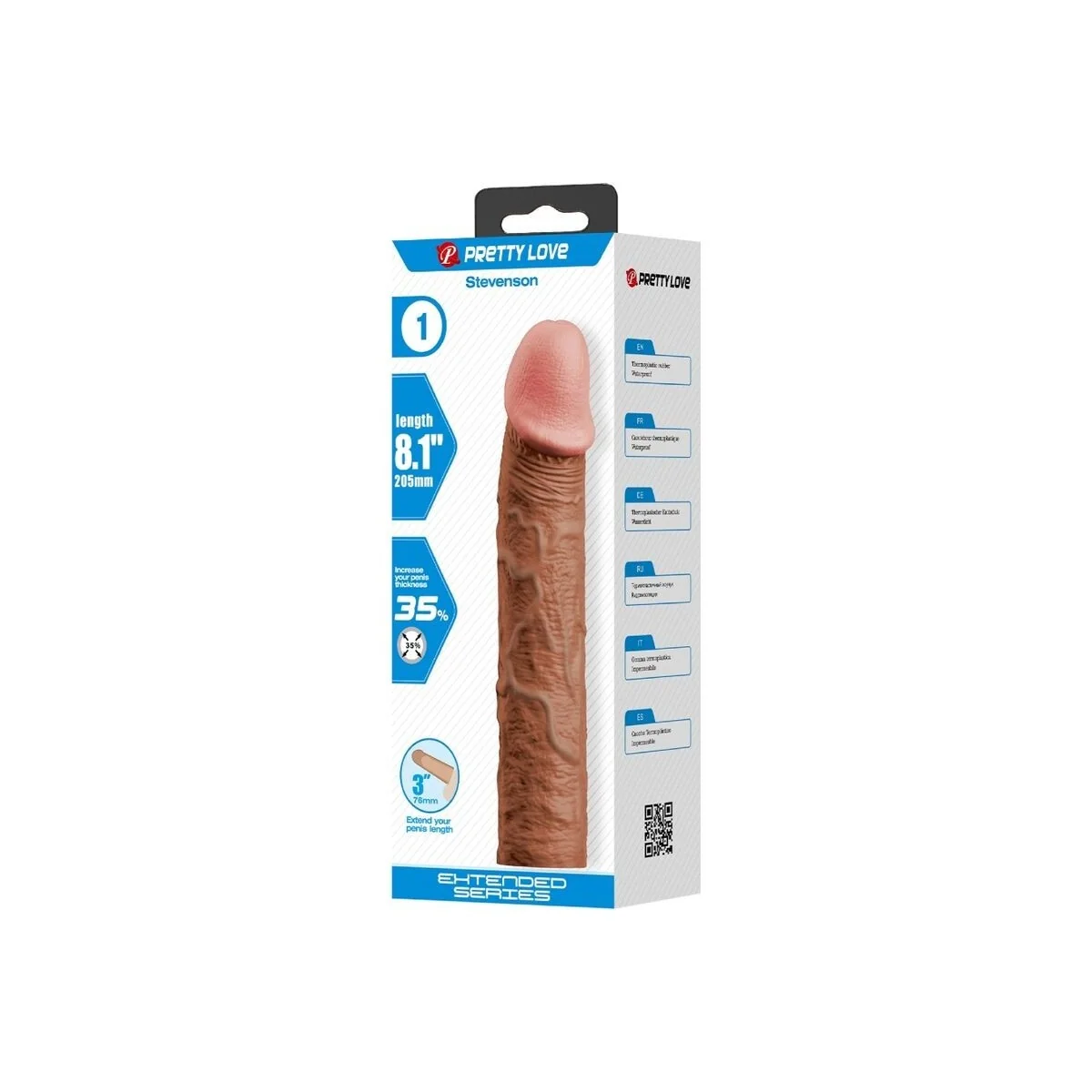 Stevenson Penishülle mit 7,6 cm Verlängerung Mulatte von Pretty Love kaufen | Fesselliebe