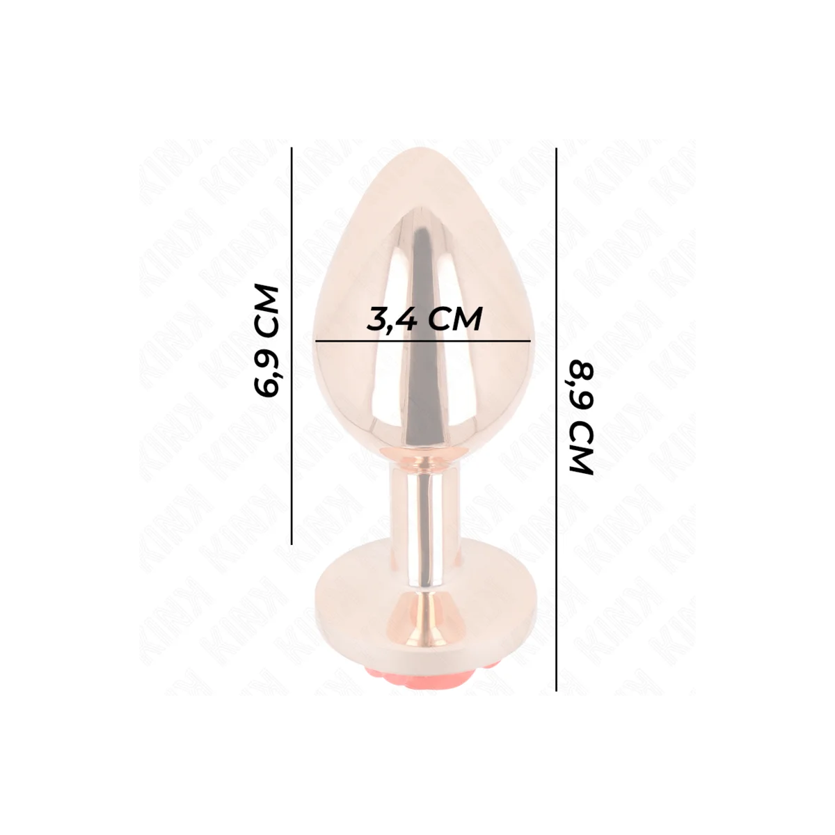 Rosa Goldener Analstecker mit Roter Rose M von Kink Pleasure Plugs kaufen | Fesselliebe