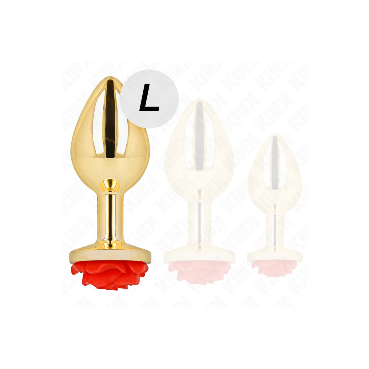 Plug Anal Gold Rose Rot Größe L von Kink Pleasure Plugs kaufen | Fesselliebe