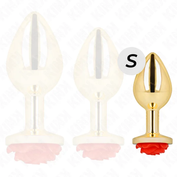 Plug Anal Gold Rose Rot Größe S von Kink Pleasure Plugs kaufen | Fesselliebe