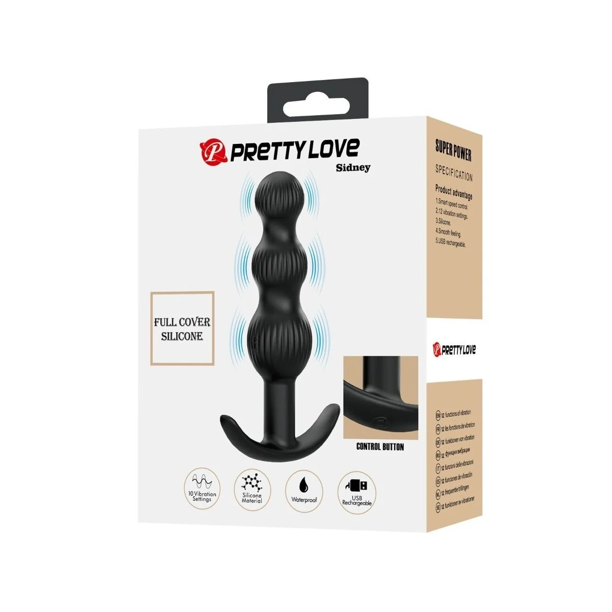 Sidney Analvibrator 10 Vibrationen Schwarz von Pretty Love kaufen | Fesselliebe