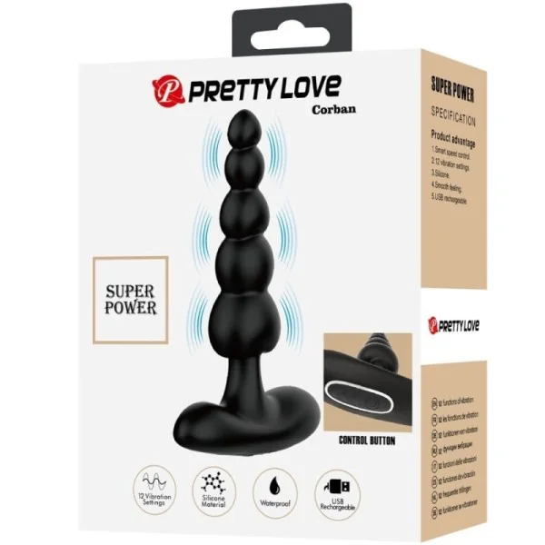 Sidney Analvibrator 10 Vibrationen Schwarz von Pretty Love kaufen | Fesselliebe