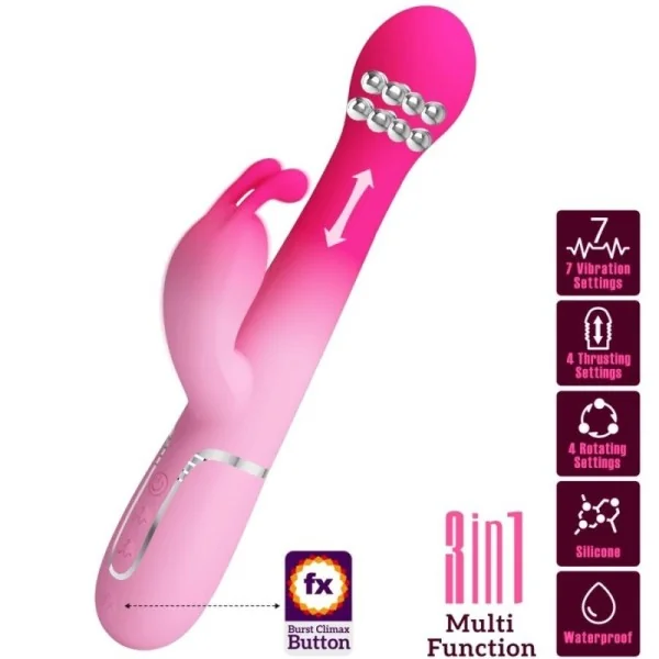 Dejon 3 in 1 Multifunktions-Rabbit-Vibrator Rosa von Pretty Love kaufen | Fesselliebe