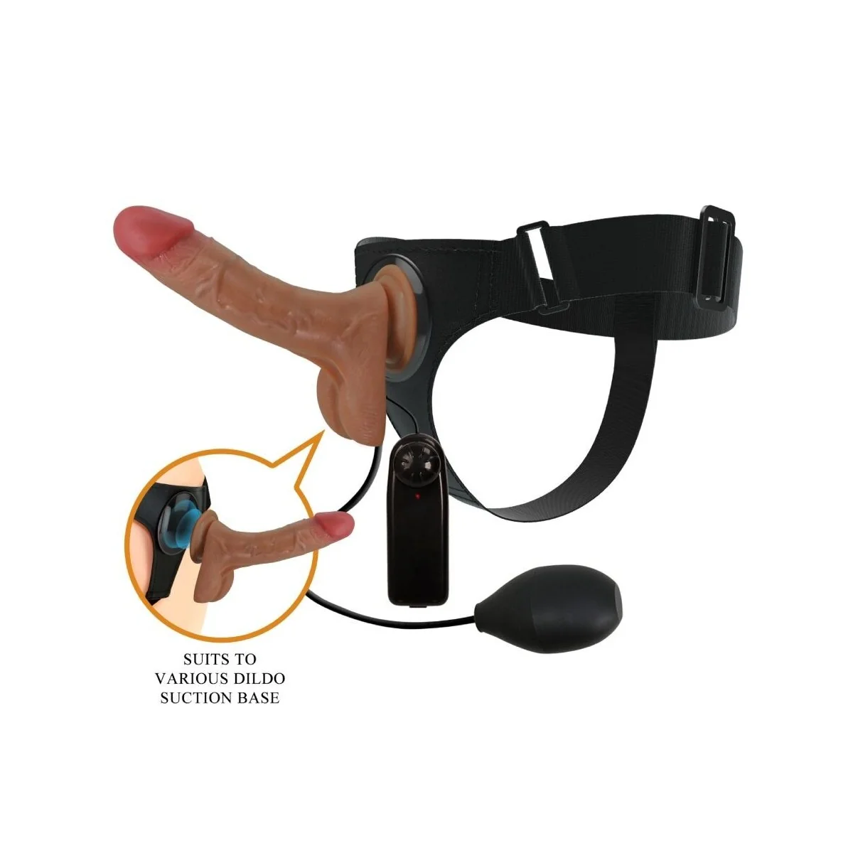 Universal Harness Slip mit Vibrierendem und Squirting-Dildo 15,5 cm Mulato von Pretty Love kaufen | Fesselliebe