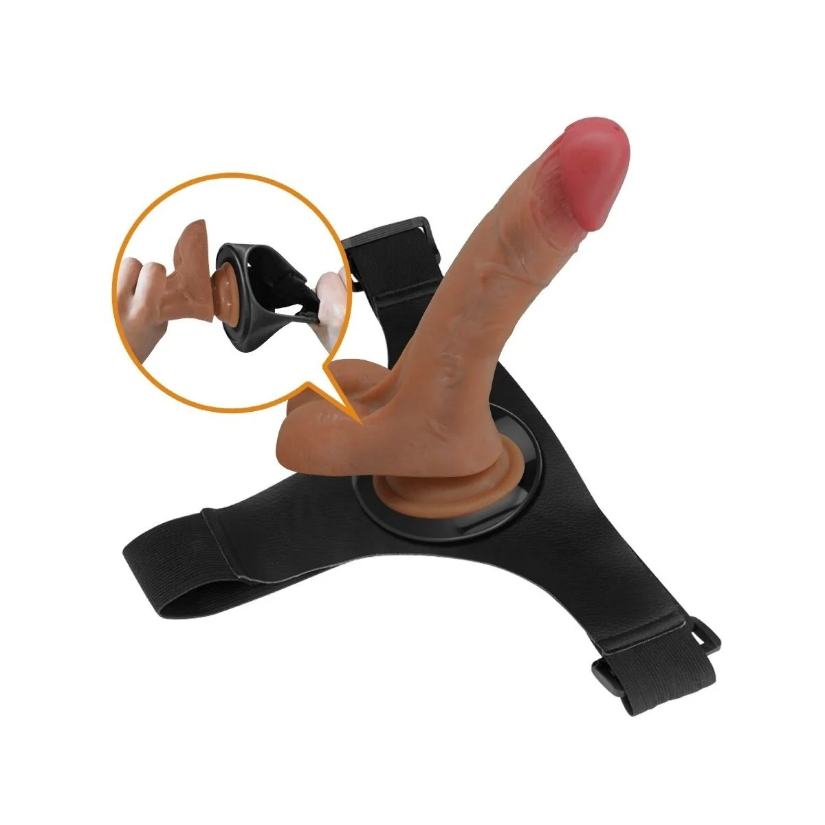 Universal Harness Slip mit Vibrierendem und Squirting-Dildo 15,5 cm Mulato von Pretty Love kaufen | Fesselliebe