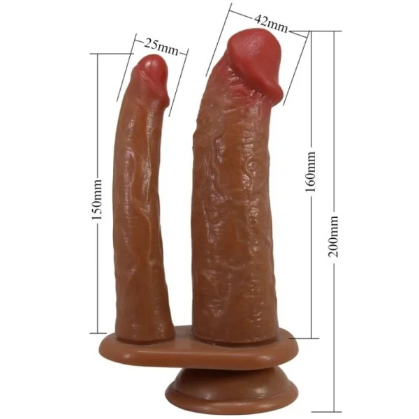 Hulbert Doppelter realistischer Dildo mit Vibration Mulato von Pretty Love kaufen | Fesselliebe