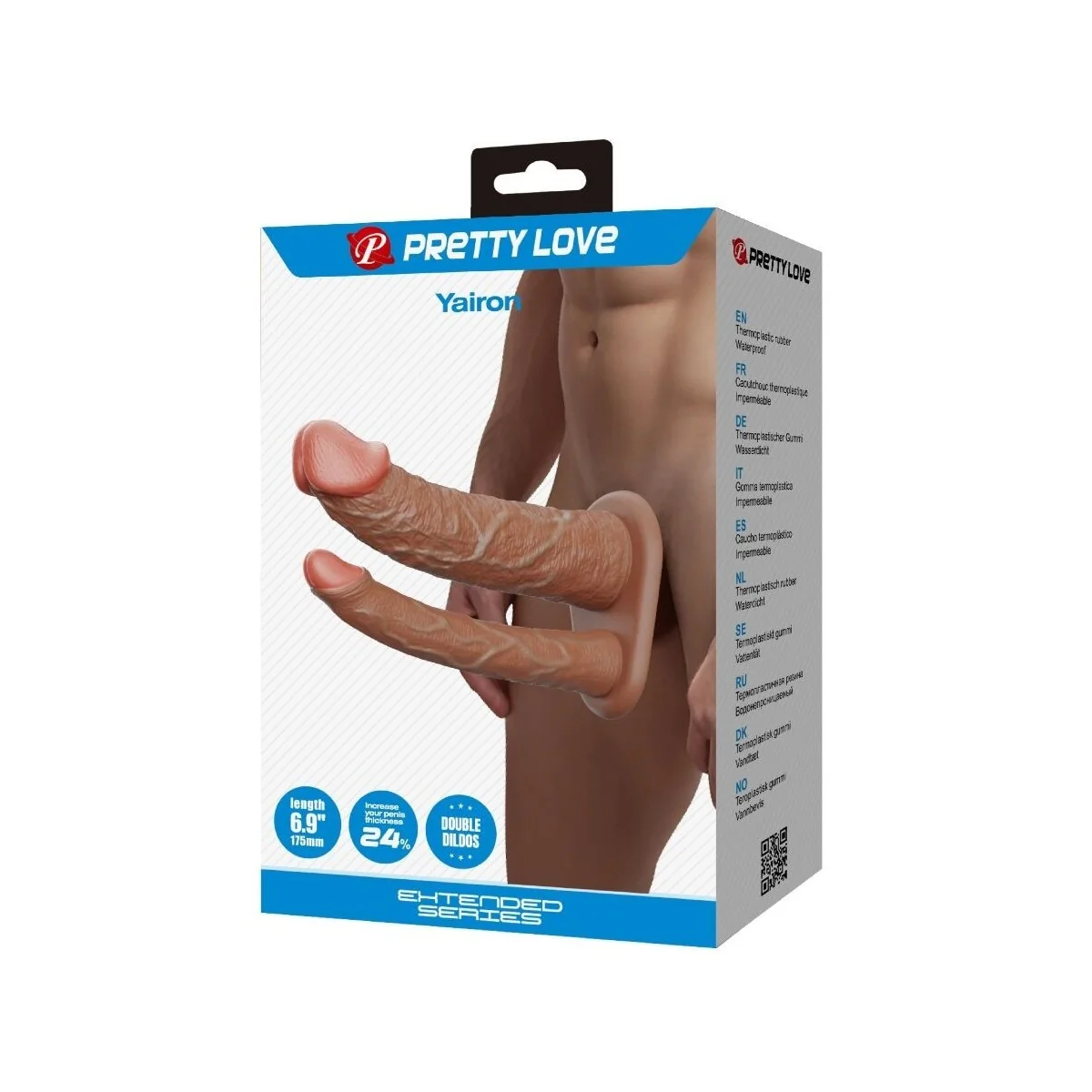 Yairon Doppelte Penishülle mit 4 cm Verlängerung Mulatte von Pretty Love kaufen | Fesselliebe