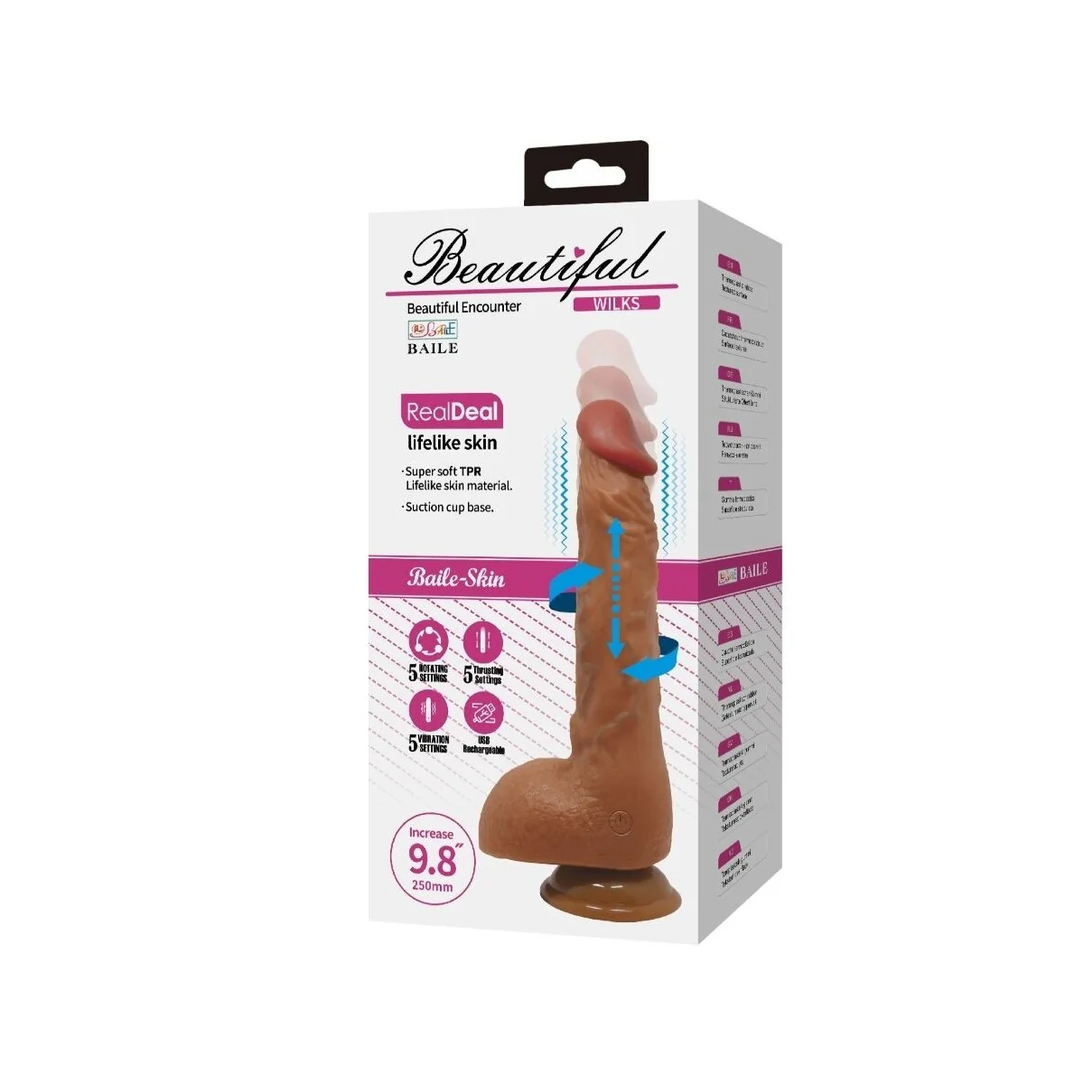 Schöner Wilks 5 Einstellungen realistischer Vibrator 25 cm Mulato von Baile kaufen | Fesselliebe