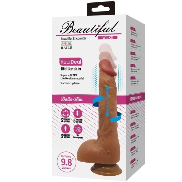Schöner Wilks 5 Einstellungen realistischer Vibrator 25 cm Mulato von Baile kaufen | Fesselliebe