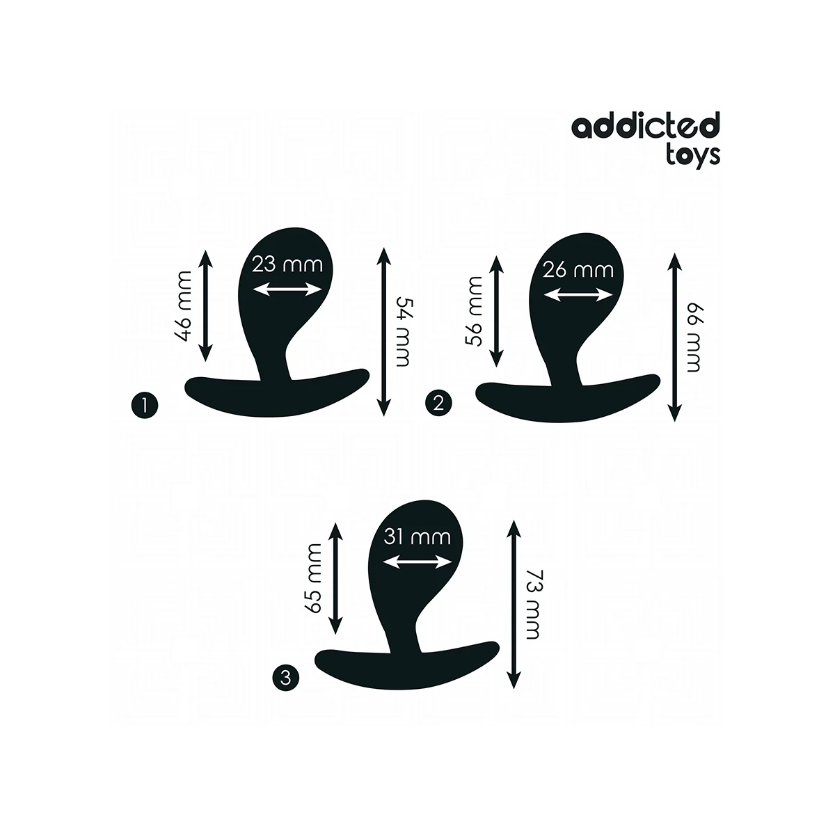 3ER-SET ANALPLUG MODELL 3 VON ADDICTED TOYS