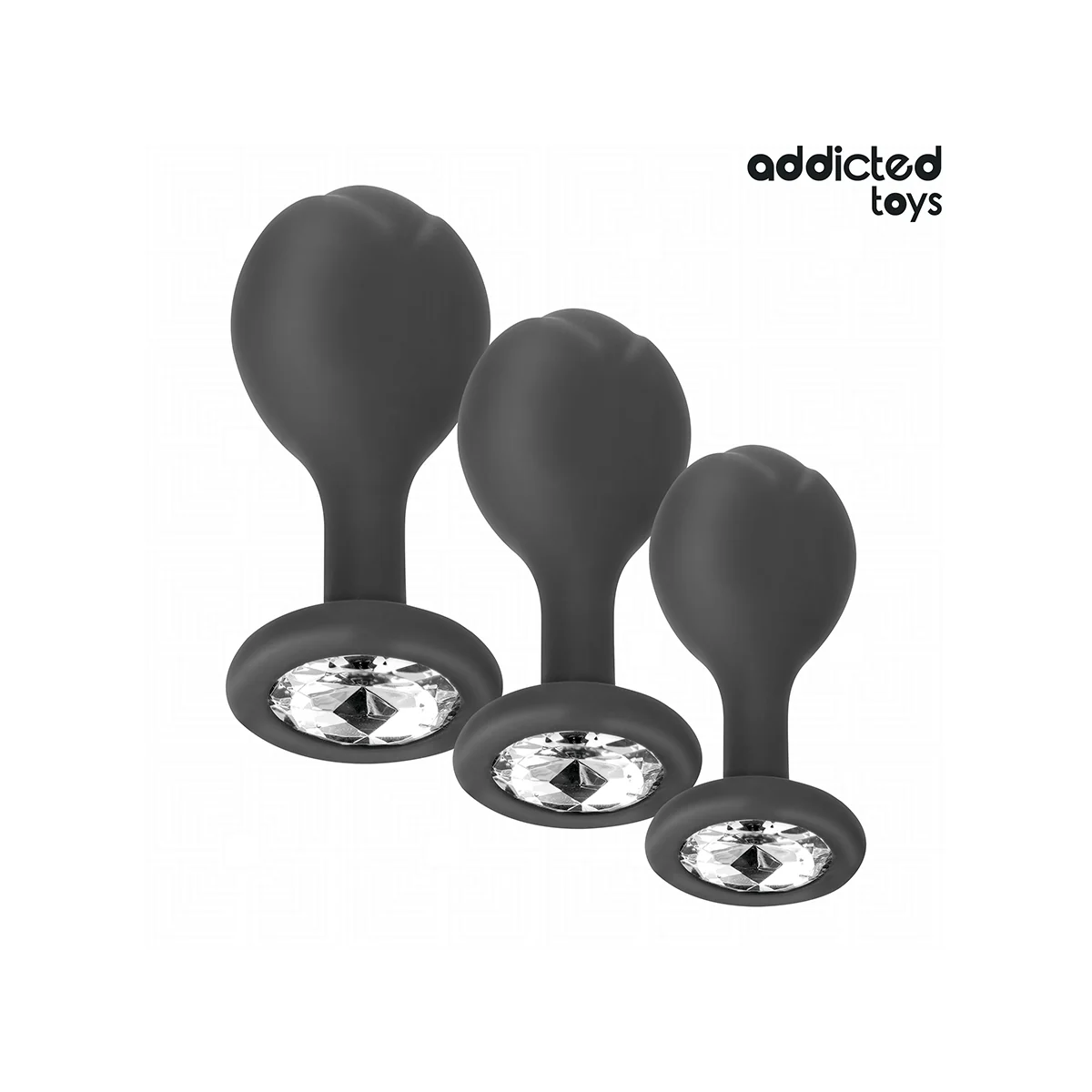 3ER-SET ANALPLUG MIT JUWEL VON ADDICTED TOYS