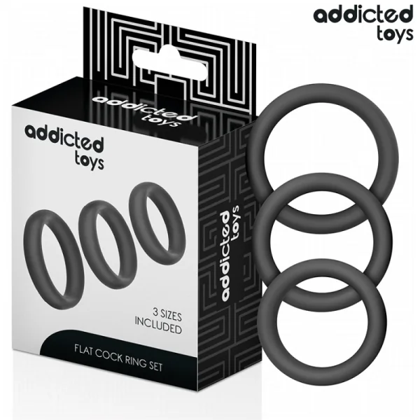 SET AUS FLACHEN SILIKONRINGEN VON ADDICTED TOYS