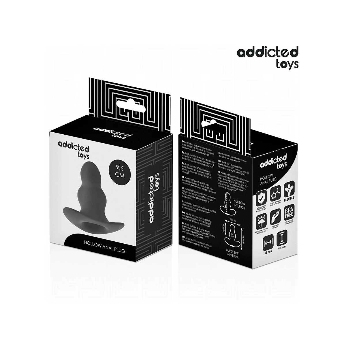 HOHL ANAL PLUG GRÖSSE M 9,6 CM VON ADDICTED TOYS