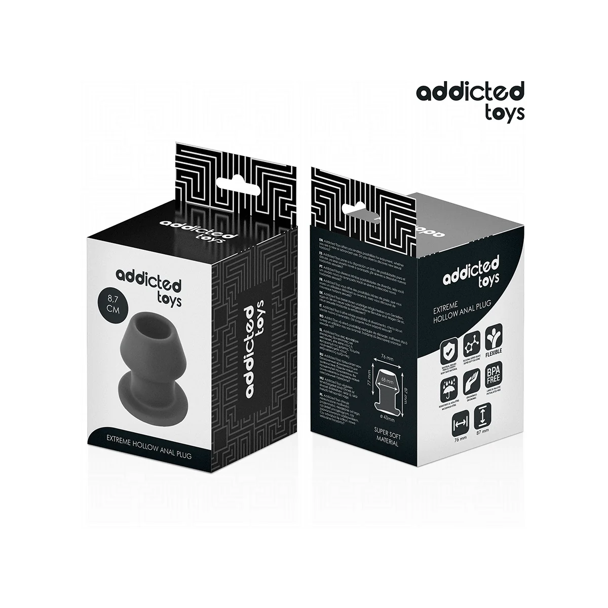 EXTREM HOHL ANAL PLUG GRÖSSE M 8,7 CM VON ADDICTED TOYS