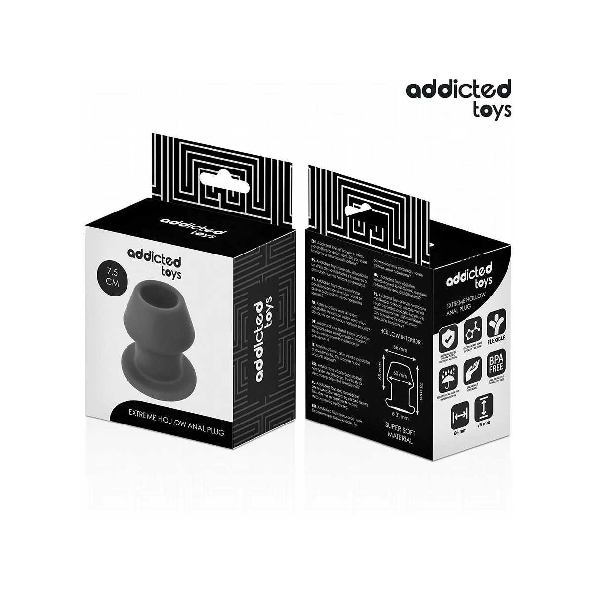 EXTREM HOHL ANAL PLUG GRÖSSE S 7,5 CM VON ADDICTED TOYS