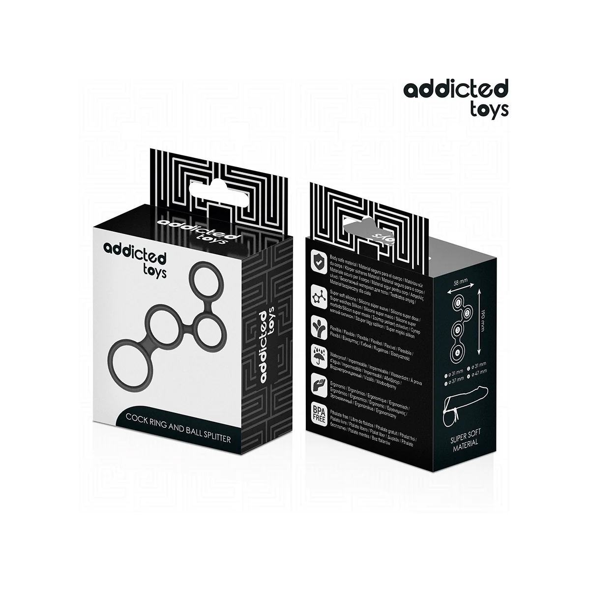 PENISRING MIT TEILERN FÜR HODEN VON ADDICTED TOYS