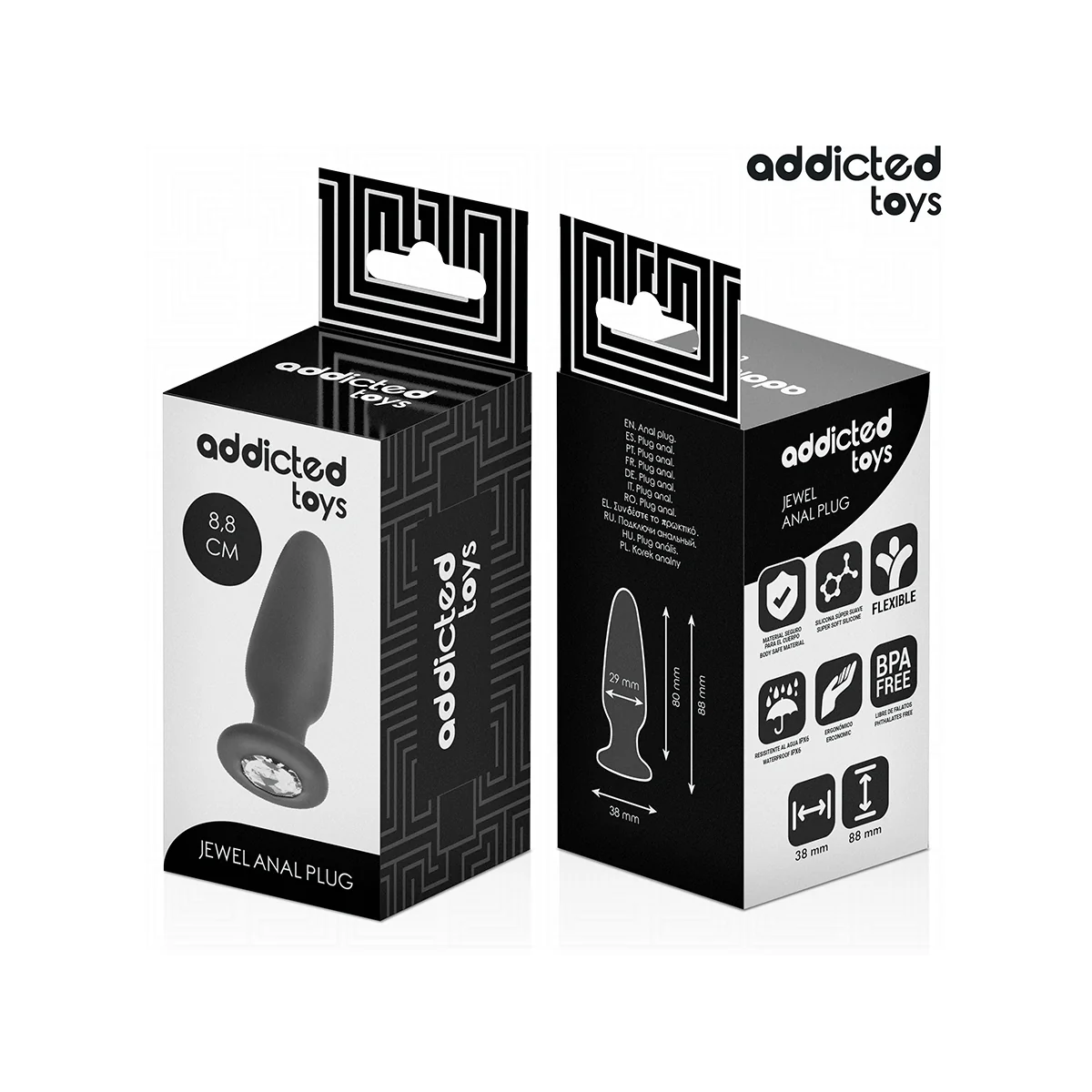 ANAL PLUG MIT JUWEL GRÖSSE S 8,8 CM VON ADDICTED TOYS