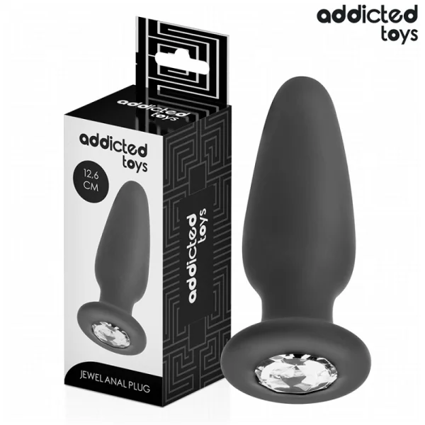ANAL PLUG MIT JUWEL GRÖSSE L 12,6 CM VON ADDICTED TOYS
