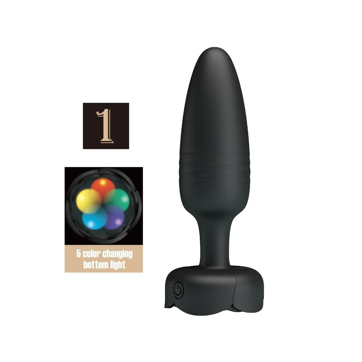 TARION ANAL PLUG MIT LED LICHT SCHWARZ 12,5 CM VON PRETTY LOVE