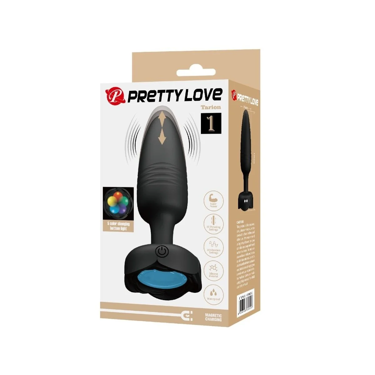 TARION ANAL PLUG MIT LED LICHT SCHWARZ 12,5 CM VON PRETTY LOVE