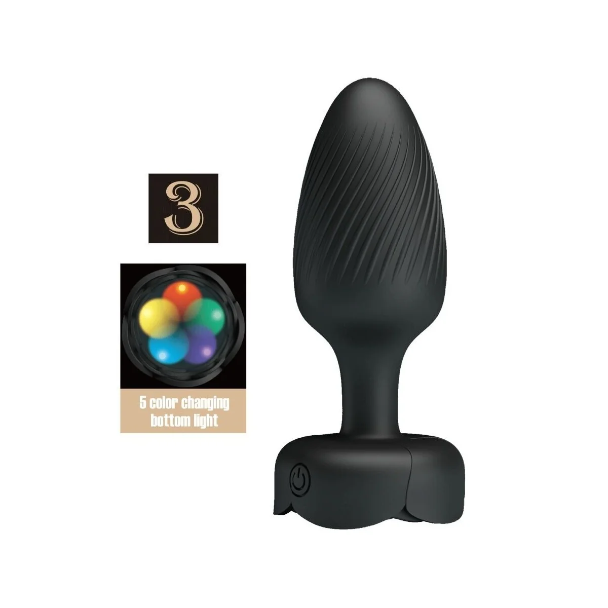 OSBORN ANAL PLUG MIT LED LICHT SCHWARZ 9,8 CM VON PRETTY LOVE