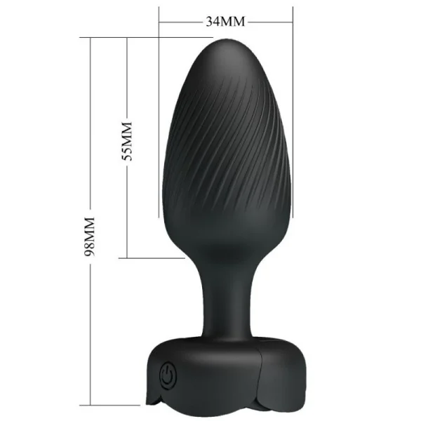 OSBORN ANAL PLUG MIT LED LICHT SCHWARZ 9,8 CM VON PRETTY LOVE