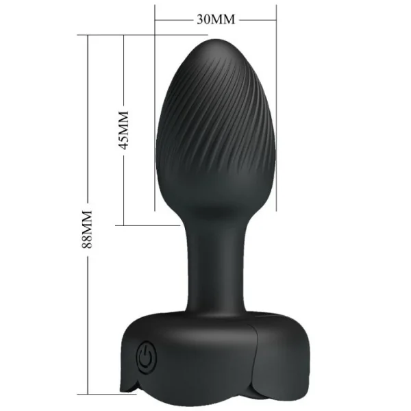 OLMAN ANAL PLUG MIT LED LICHT SCHWARZ 8,8 CM VON PRETTY LOVE