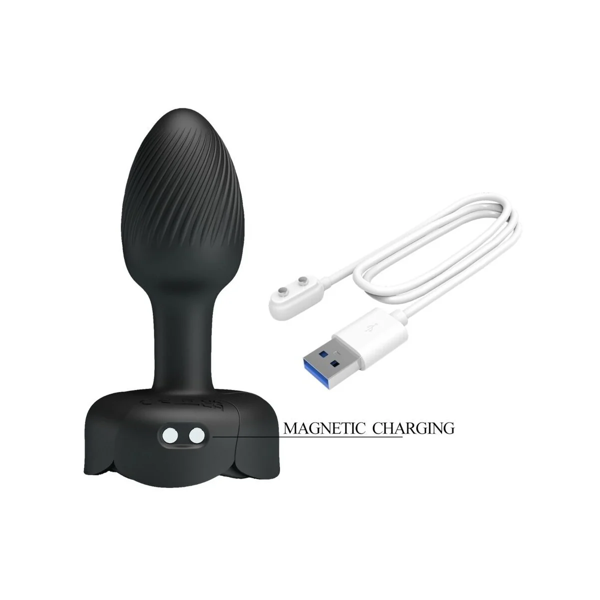 OLMAN ANAL PLUG MIT LED LICHT SCHWARZ 8,8 CM VON PRETTY LOVE