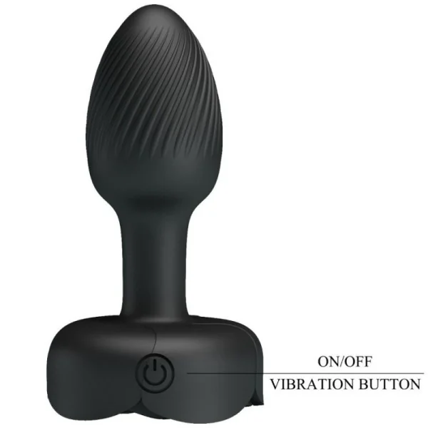 OLMAN ANAL PLUG MIT LED LICHT SCHWARZ 8,8 CM VON PRETTY LOVE