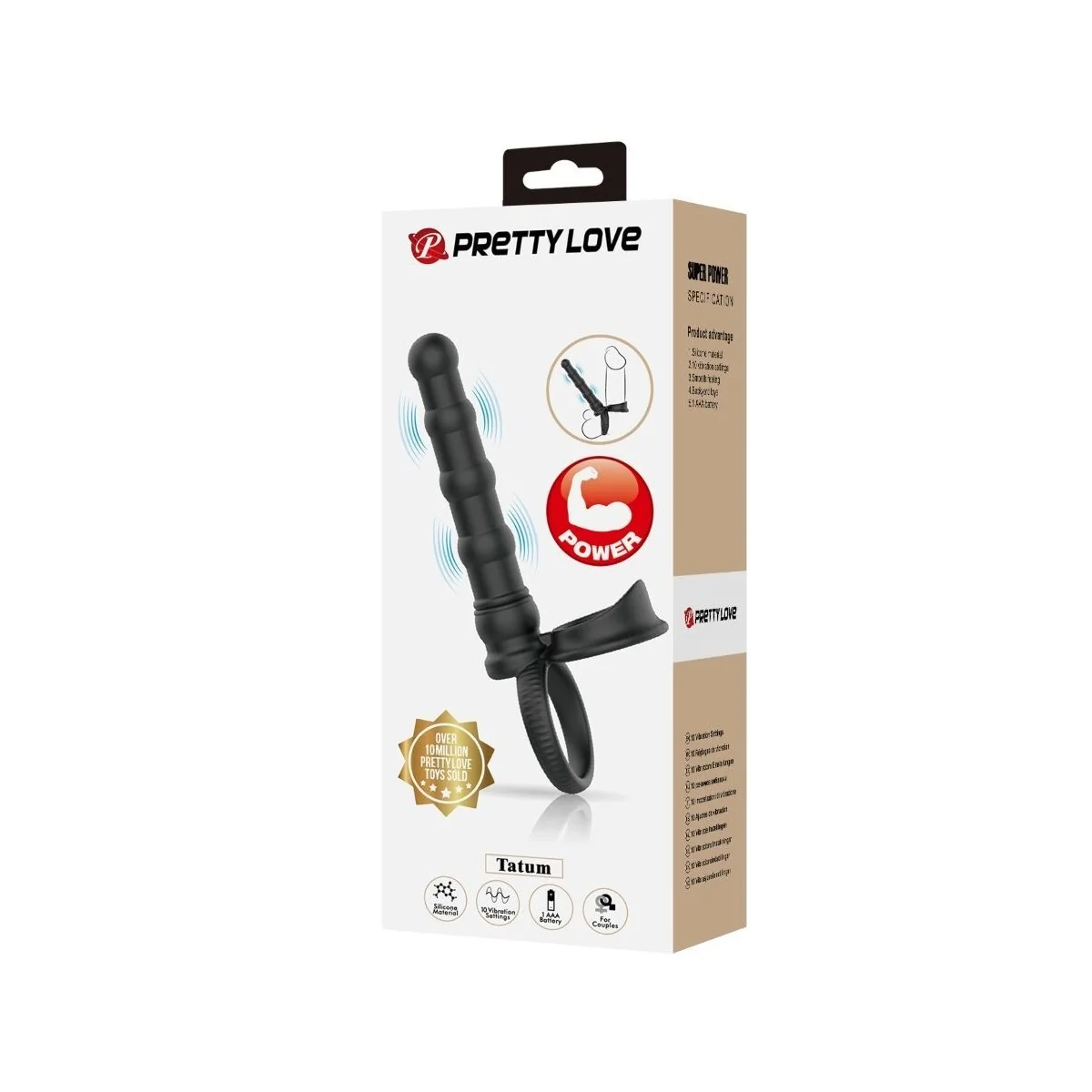 Tatum Vibrierender Penisring mit Stecker 10 Vibrationen Schwarz von Pretty Love kaufen | Fesselliebe