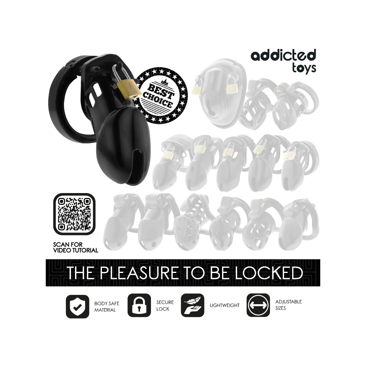 OBSIDIAN HOLD PENISKÄFIG GRÖSSE M VON ADDICTED TOYS LOCKED