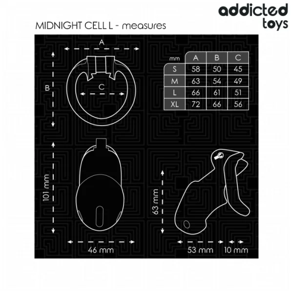 MINDNIGHT CELL PENISKÄFIG GRÖSSE L VON ADDICTED TOYS LOCKED