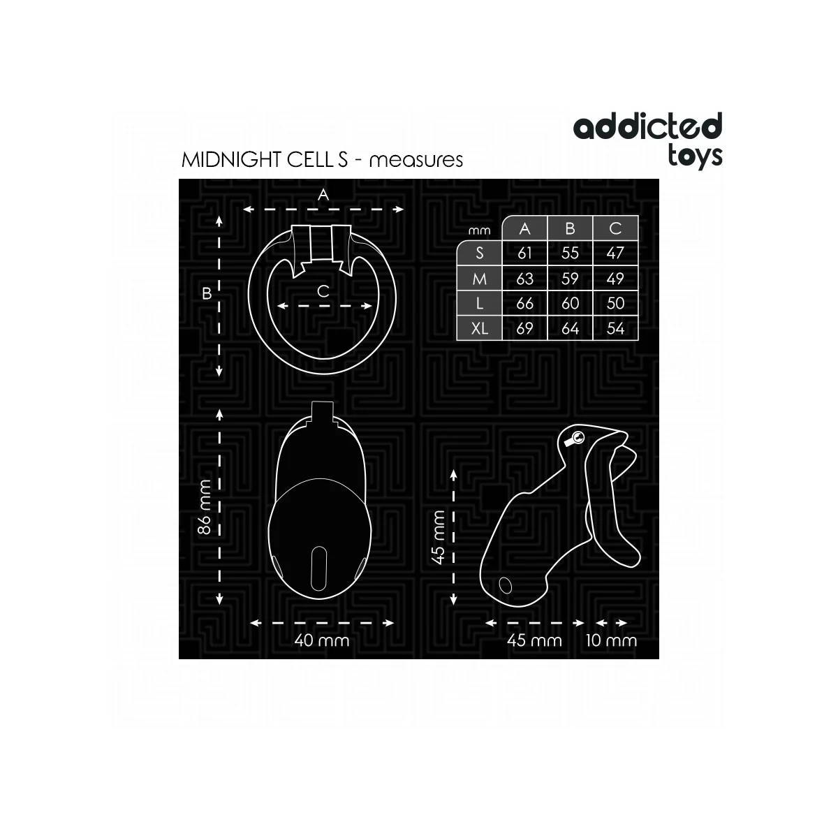 MINDNIGHT CELL PENIS CAGE GRÖSSE S VON ADDICTED TOYS LOCKED