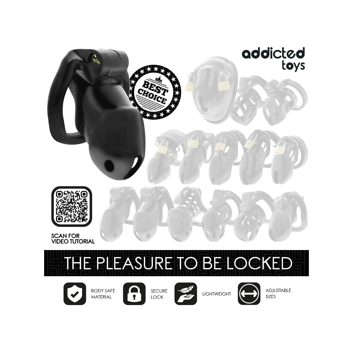 MINDNIGHT CELL PENIS CAGE GRÖSSE M VON ADDICTED TOYS LOCKED
