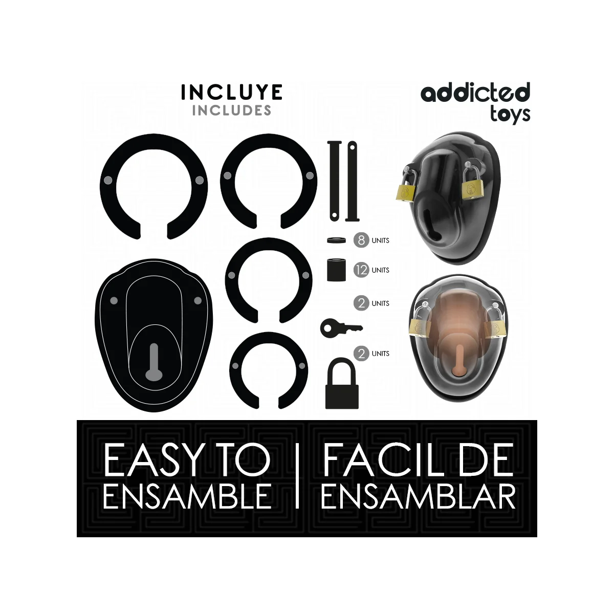 SCHLÜSSELLOSER PENISKÄFIG 11,5 CM VON ADDICTED TOYS LOCKED