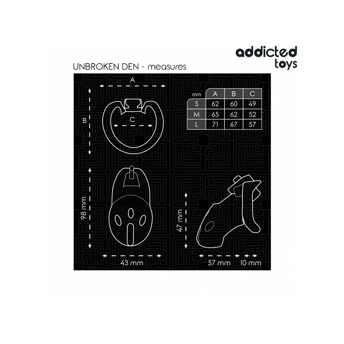 UNBROKEN DEN PENISKÄFIG 9,8 CM VON ADDICTED TOYS LOCKED