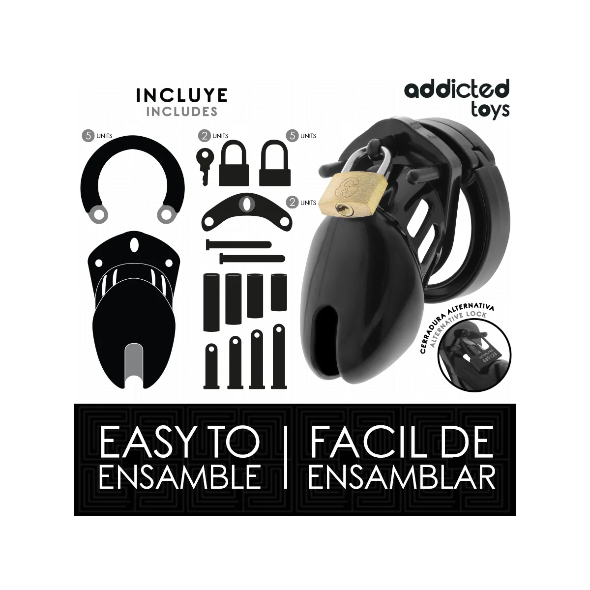 OBSIDIAN HOLD PENISKÄFIG GRÖSSE S VON ADDICTED TOYS LOCKED