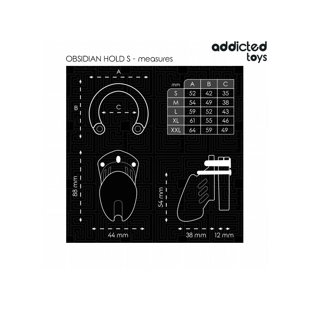 OBSIDIAN HOLD PENISKÄFIG GRÖSSE S VON ADDICTED TOYS LOCKED