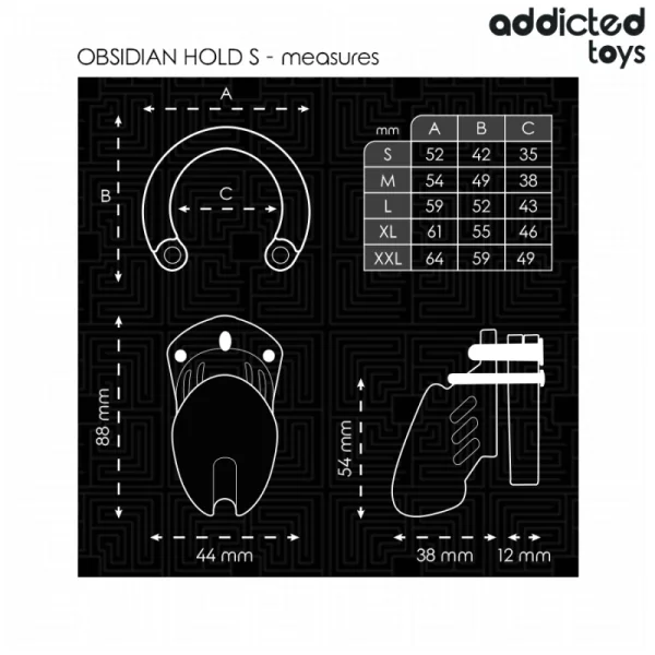 OBSIDIAN HOLD PENISKÄFIG GRÖSSE S VON ADDICTED TOYS LOCKED