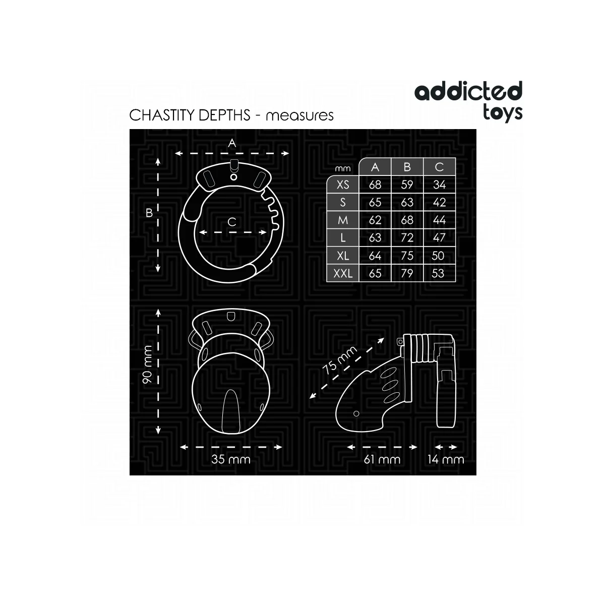 CHASTITY DEPTHS PENISKÄFIG 7,5 CM VON ADDICTED TOYS LOCKED