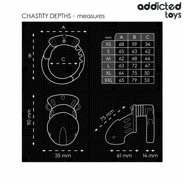 CHASTITY DEPTHS PENISKÄFIG 7,5 CM VON ADDICTED TOYS LOCKED