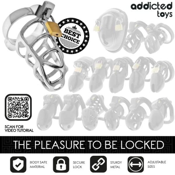 SILBERNER PENISKÄFIG AUS METALL, GRÖSSE S VON ADDICTED TOYS LOCKED