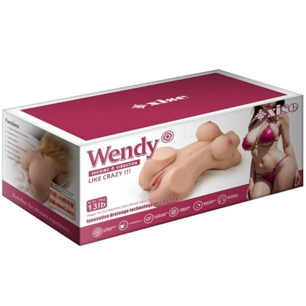 WENDY SAUGENDER WEIBLICHER TORSO MIT VIBRATION UND MIT FERNBEDIENUNG 6 KG VON XISE