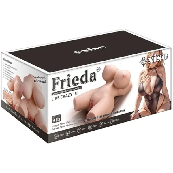 FRIEDA REALISTISCHER WEIBLICHER TORSO MIT VIBRATION 36 CM VON XISE